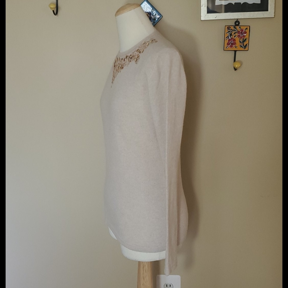 Lu Lu Lame khaki cashmere sweater - Picture 3 of 5